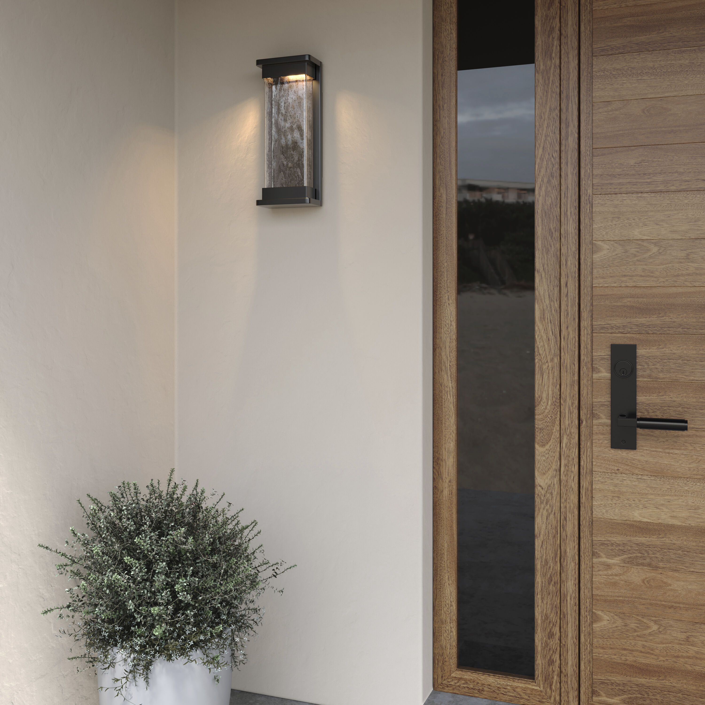 Ederle LED 15.94 inch Powder Coated Black Outdoor Wall Sconce